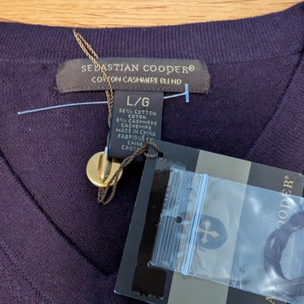 NWT SEBASTIAN COOPER V Neck,L